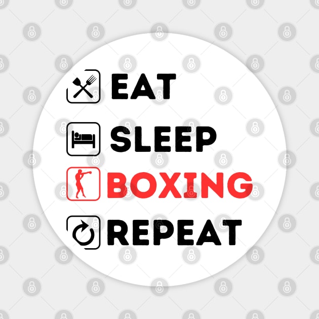 Eat Sleep Boxing Repeat Magnet by Qurax